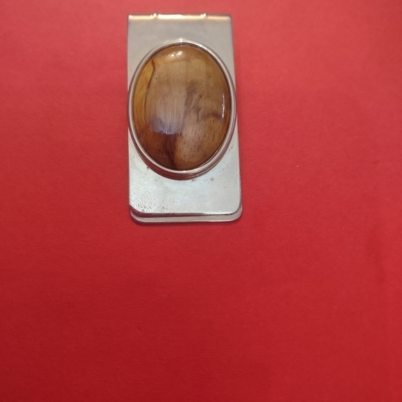 Beautiful men's money clip with a beautiful stone - Picture 1 of 3